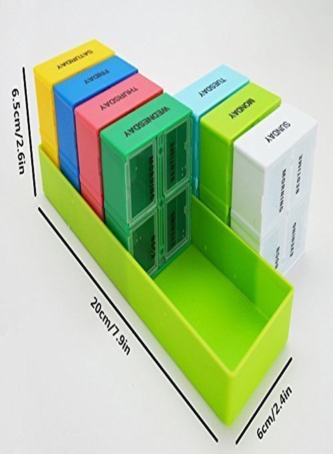لايف ستايل-يو منظم تخزين الأدوية من لايف ستايل-يو، يتضمن علبة و7 صناديق كبيرة، كل منها يحتوي على 4 أقسام. رتب أدويتك الأسبوعية بسهولة. - Image 2
